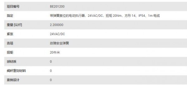 EA END ARMATUREN 帶彈簧復(fù)位的電動(dòng)執(zhí)行器24VAC/DC系列