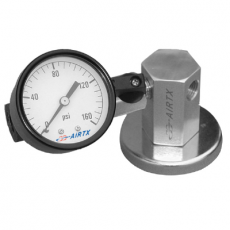 AiRTX 帶壓力表的鋁制3端口1/4”入口磁性底座歧管系列